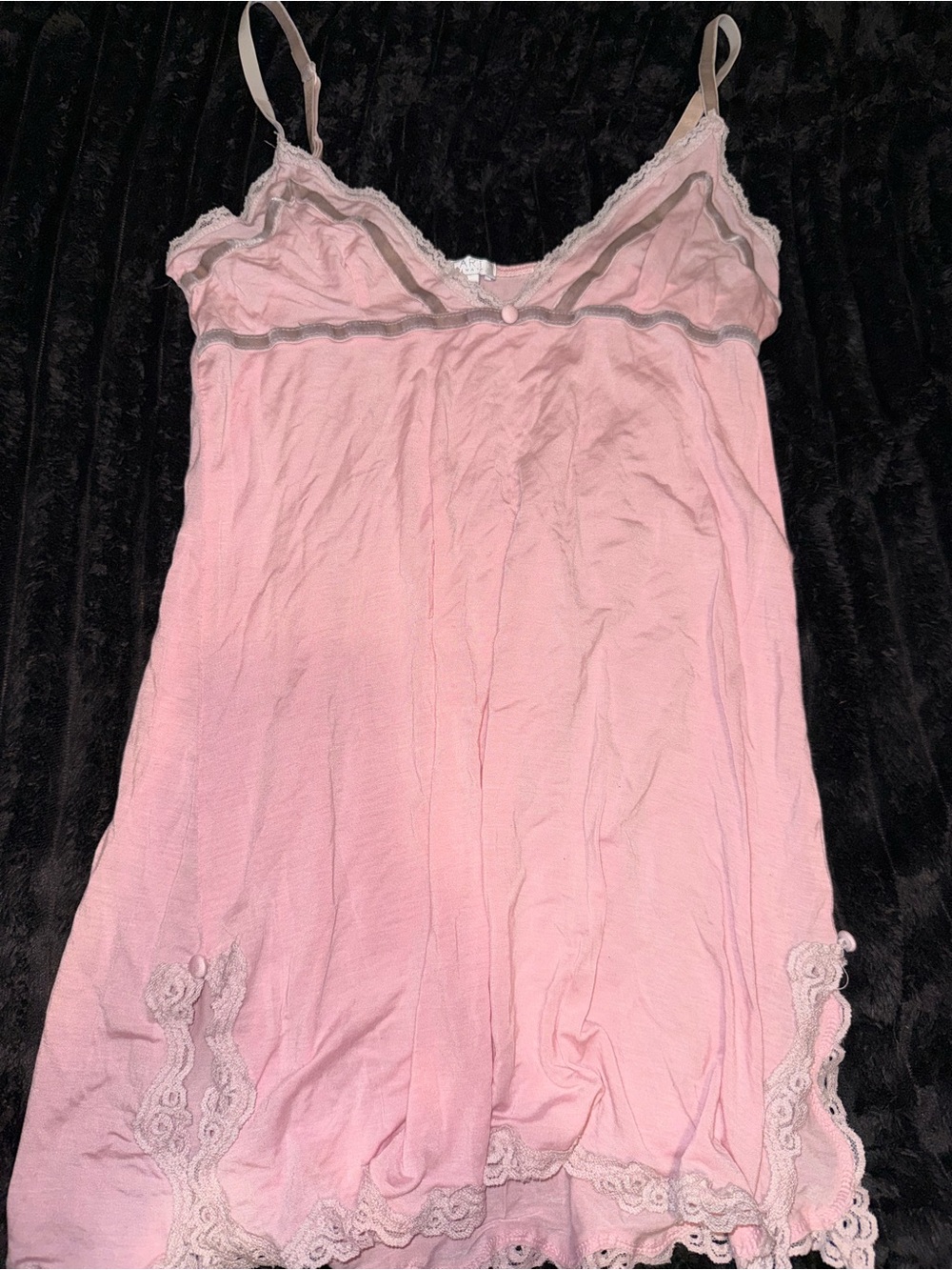 Tart Pale Pink Lace-Trim Slip Chemise